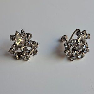 Vintage Rhinestone Earrings w/Screw Backs